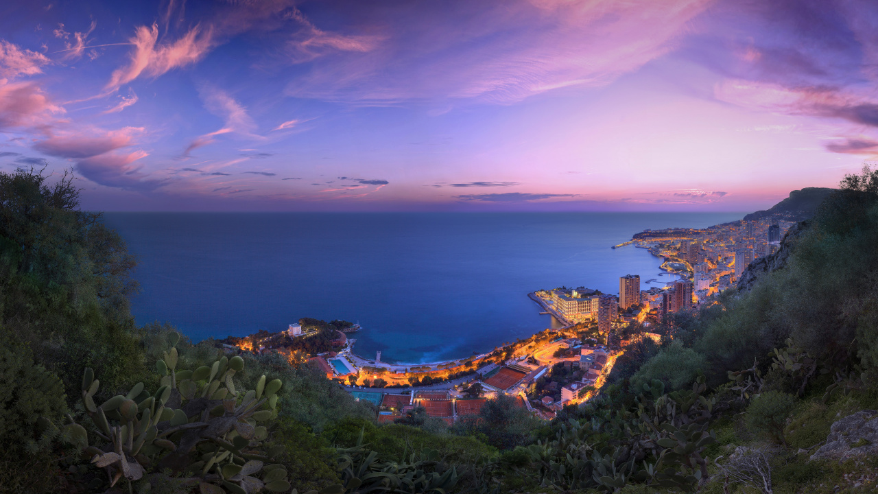 Monaco, Cloud, Wasser, Atmosphäre, Afterglow. Wallpaper in 1280x720 Resolution