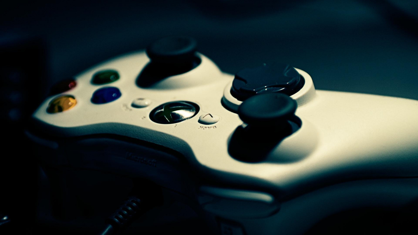 Weißer Xbox One-Gamecontroller. Wallpaper in 1366x768 Resolution