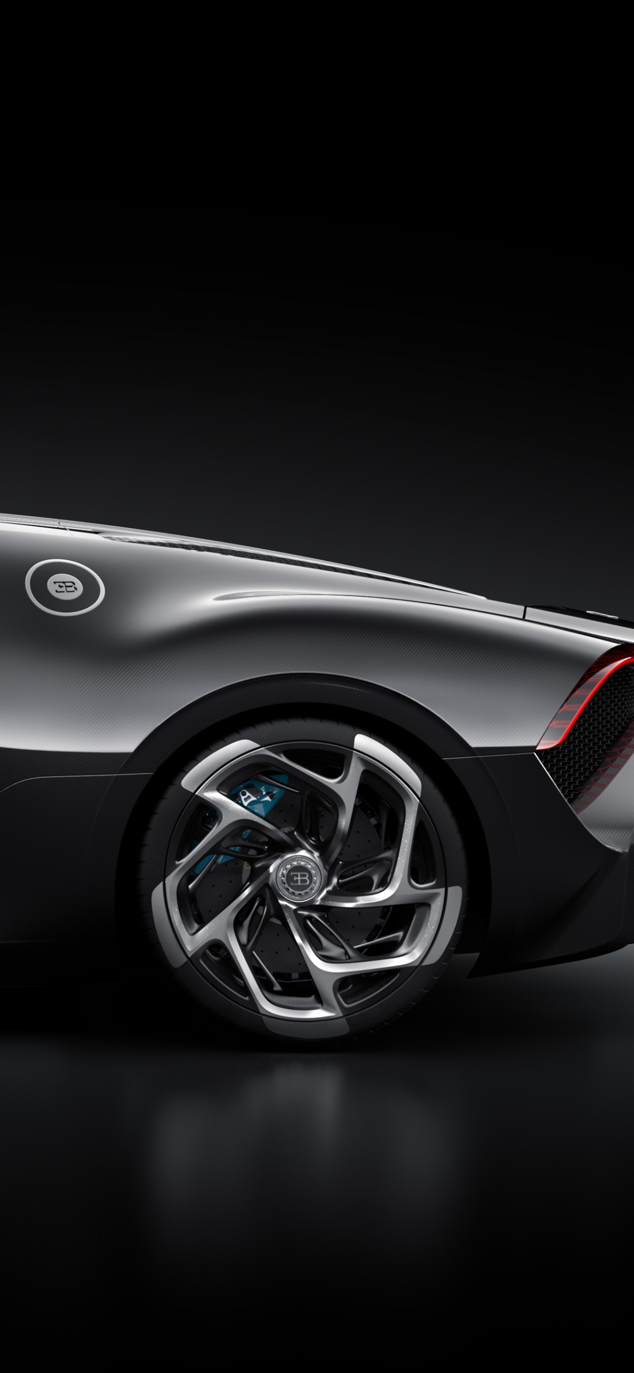 Black Porsche 911 on Black Background. Wallpaper in 1242x2688 Resolution