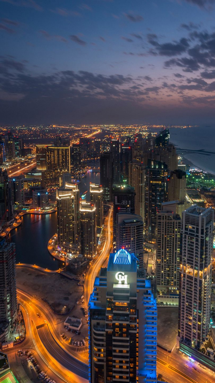 City Skyline During Night Time. Wallpaper in 750x1334 Resolution