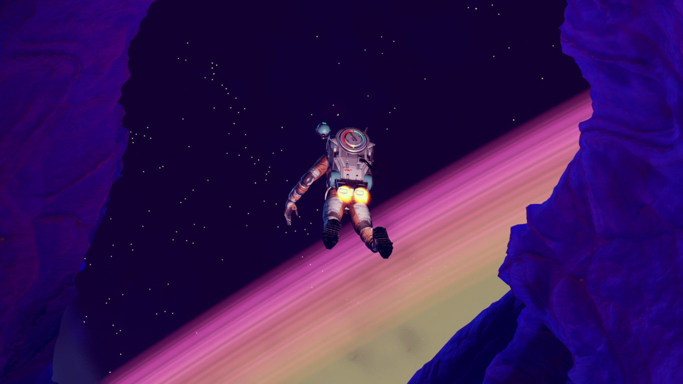 Person in Black Jacket and Pants Standing on Purple Light. Wallpaper in 1366x768 Resolution