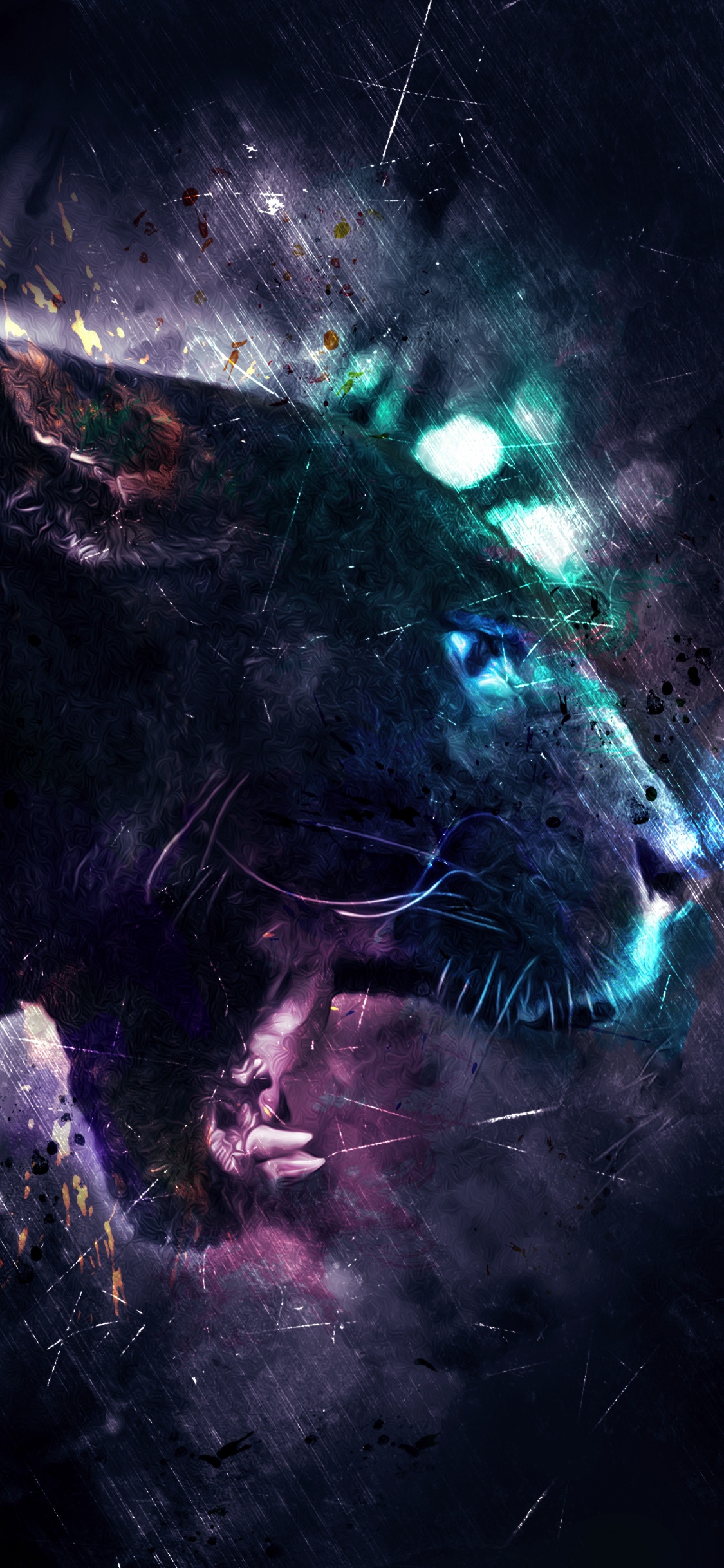 Obscurité, Cougar, Felidae, Carnivores, Objet Astronomique. Wallpaper in 1125x2436 Resolution