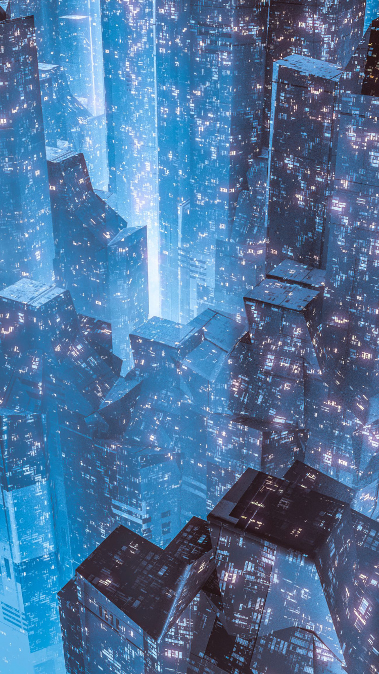 Sci fi Cyberpunk City, Science Fiction, Cyberpunk, Illustration, Fiction. Wallpaper in 750x1334 Resolution