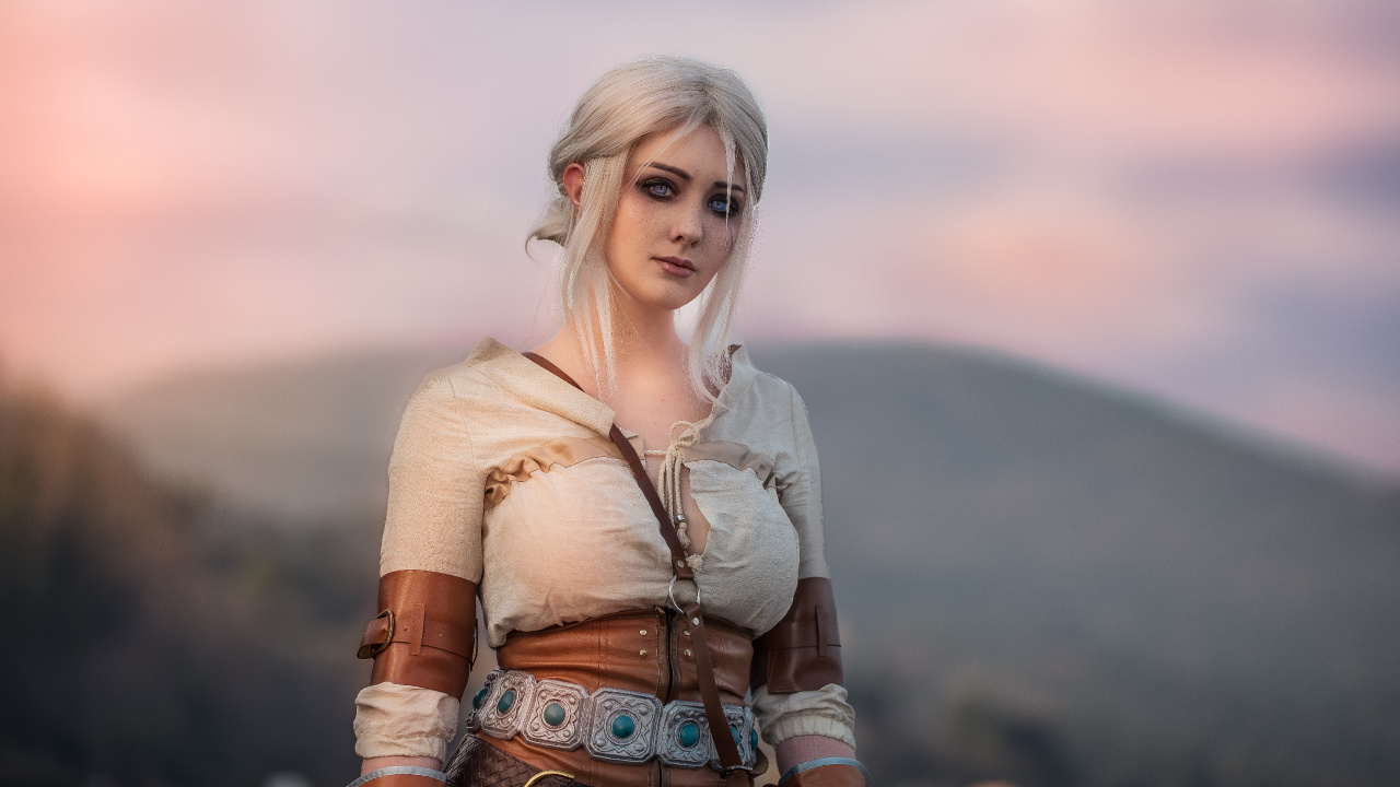 Ciri, 巫师3野生猎, 金发碧眼的, 小鹿, 粉红色 壁纸 1280x720 允许