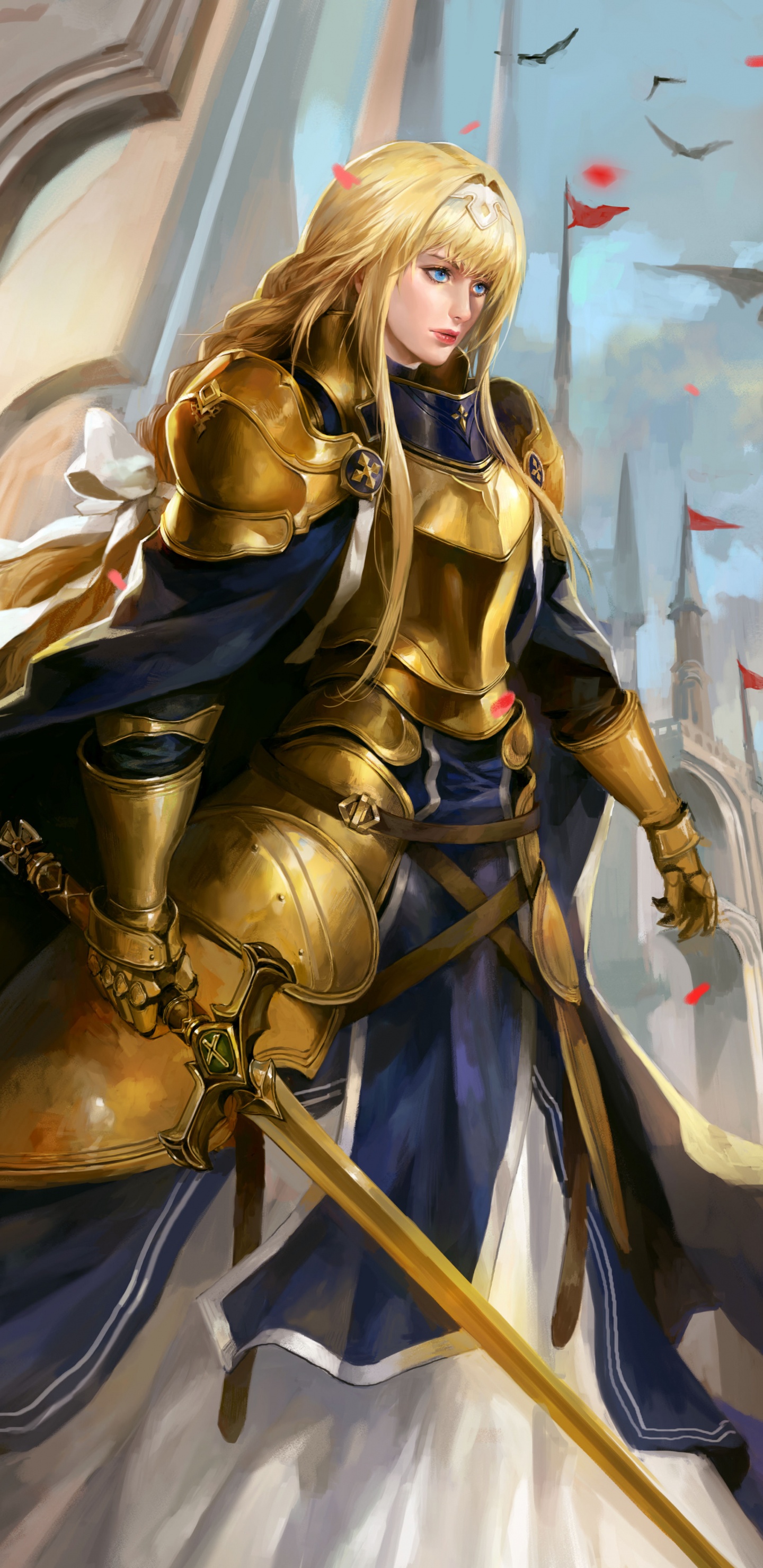 Blondhaarige Männliche Anime-Figur. Wallpaper in 1440x2960 Resolution