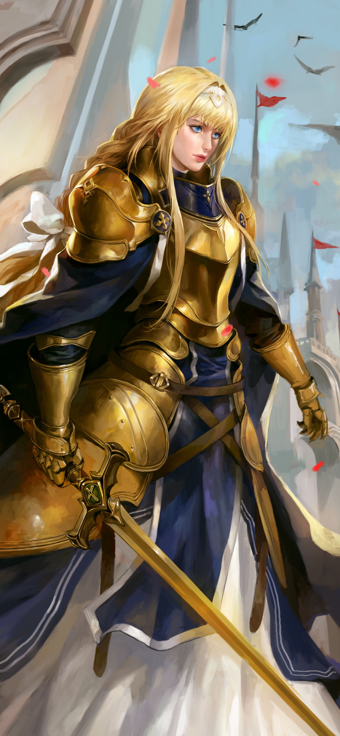 Blonde Haired Male Anime Character. Wallpaper in 1125x2436 Resolution