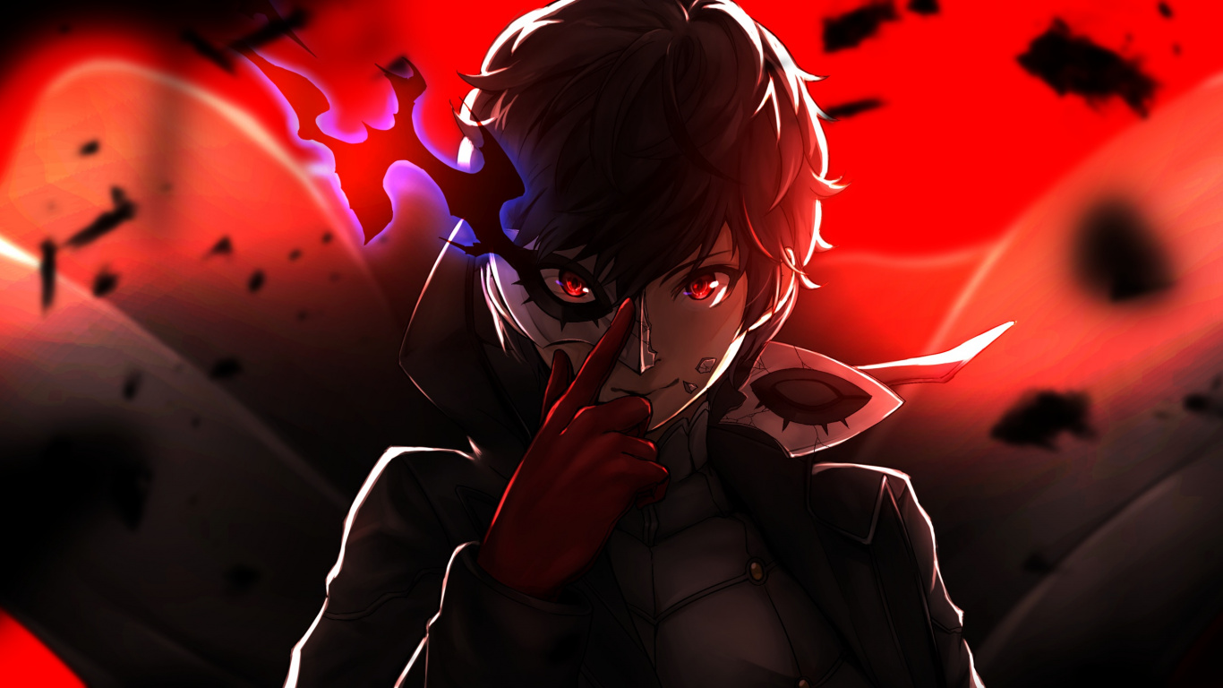 Persona 5, Art, Entertainment, Darkness, Event. Wallpaper in 1366x768 Resolution