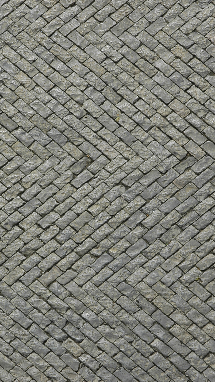 Grey and Black Brick Pavement. Wallpaper in 750x1334 Resolution