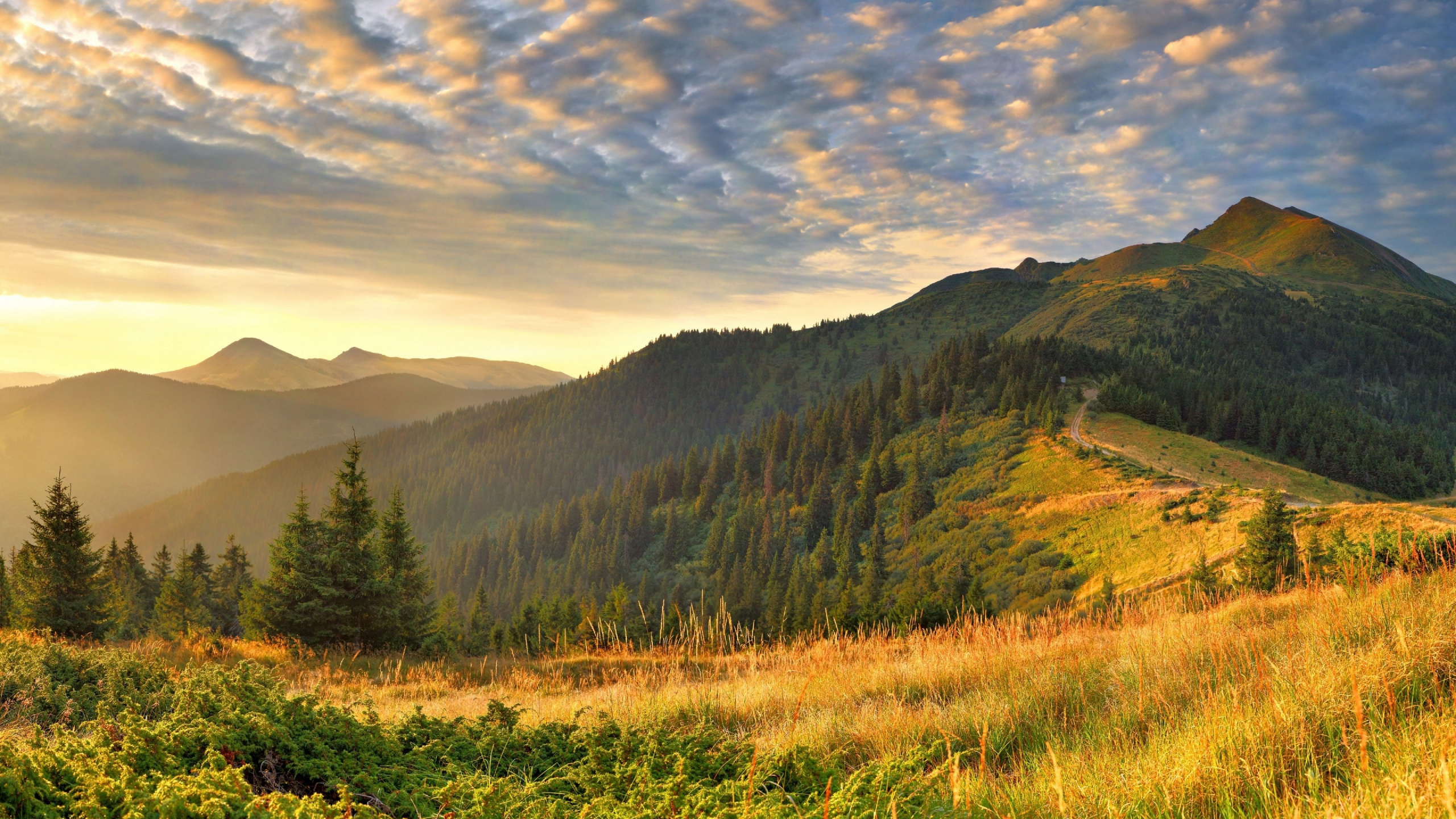 Mountainous Landforms, Mountain, Nature, Natural Landscape, Highland. Wallpaper in 2560x1440 Resolution