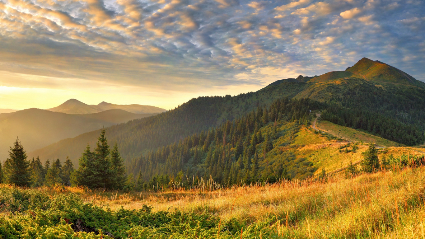 Bergigen Landschaftsformen, Natur, Naturlandschaft, Hochland, Hill. Wallpaper in 1366x768 Resolution