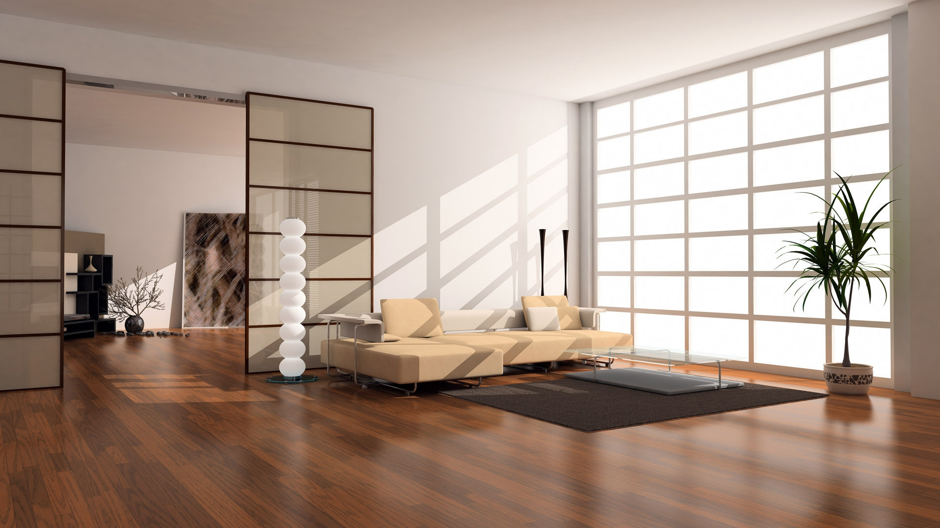 Ensemble de Meubles de Salon en Bois Noir et Blanc. Wallpaper in 1920x1080 Resolution