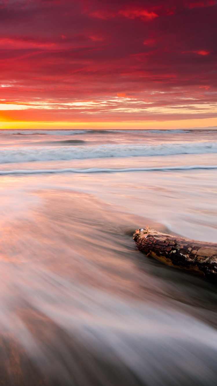 Playa, Playa de Leithfield, la Digue, Mar, Puesta. Wallpaper in 750x1334 Resolution