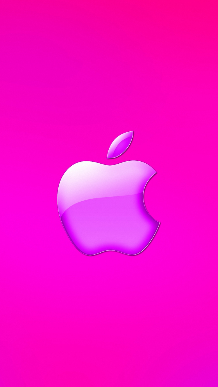 Logo Pomme Rose et Blanc. Wallpaper in 750x1334 Resolution