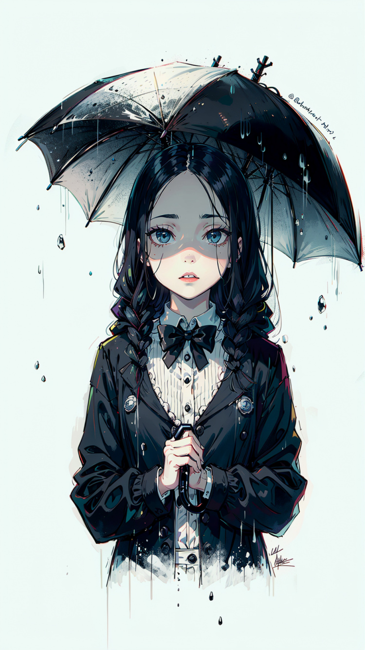 Mädchen, Cosplay, Schnee, Regenschirm, Dagens Nyheter. Wallpaper in 750x1334 Resolution