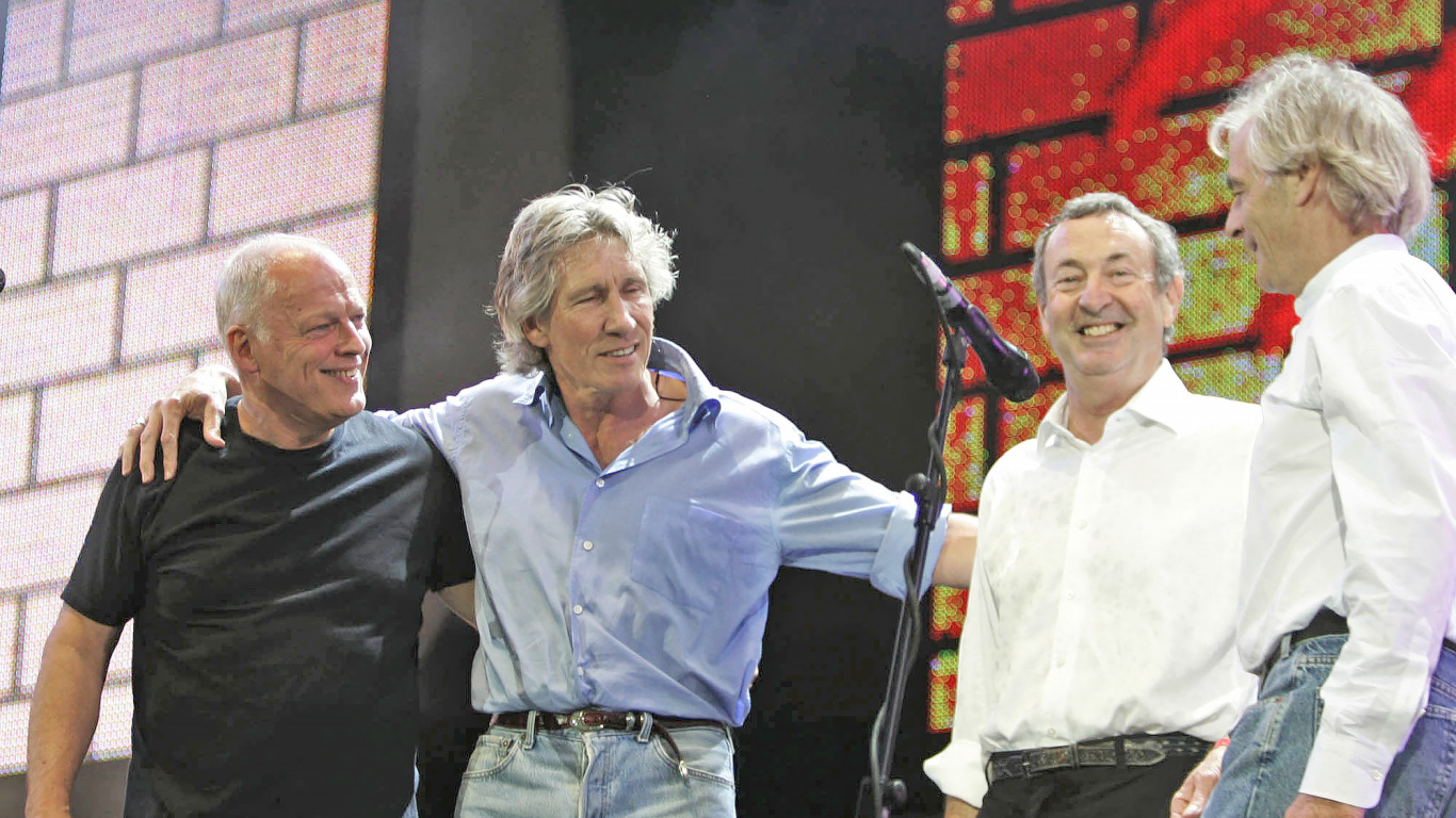 David Gilmour, Roger Waters, Live 8, Pink Floyd, Veranstaltung. Wallpaper in 1366x768 Resolution