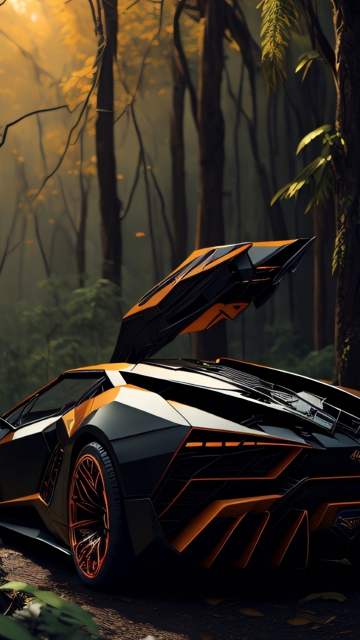 Reflection, Cars, Luxury Car, Lamborghini, Tire. Wallpaper in 720x1280 Resolution