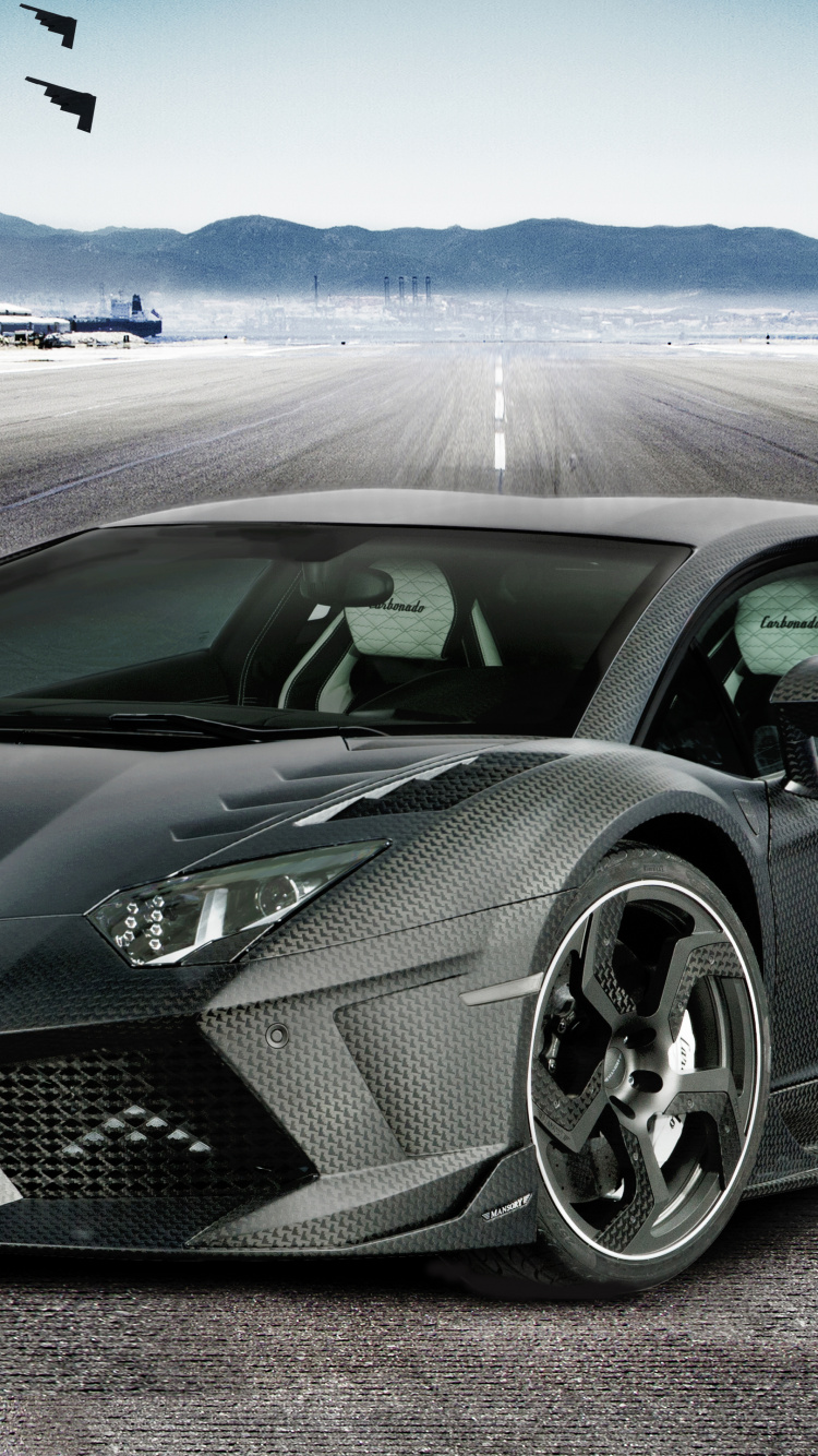 Mansory Aventador Carbonado, Lamborghini, Coche, Lamborghini Aventador, Deportivo. Wallpaper in 750x1334 Resolution