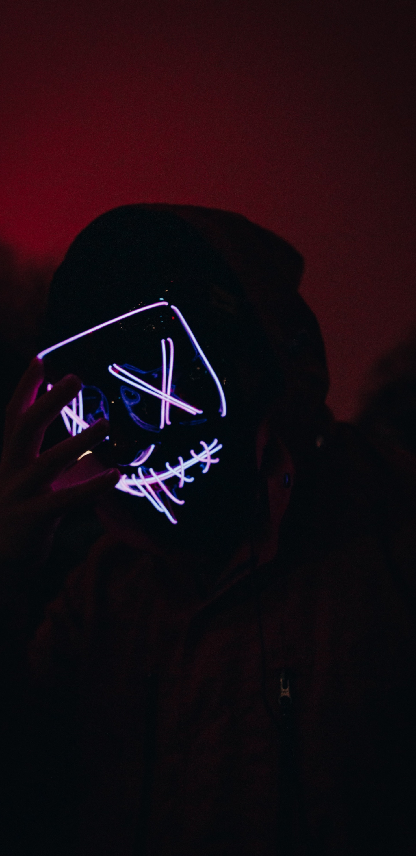 红色的, 光, 黑色的, 肖像, 品红色 壁纸 1440x2960 允许