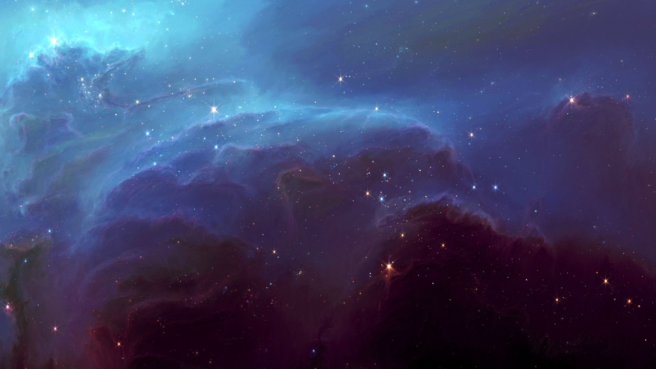 Illustration de la Galaxie Bleue et Noire. Wallpaper in 1280x720 Resolution