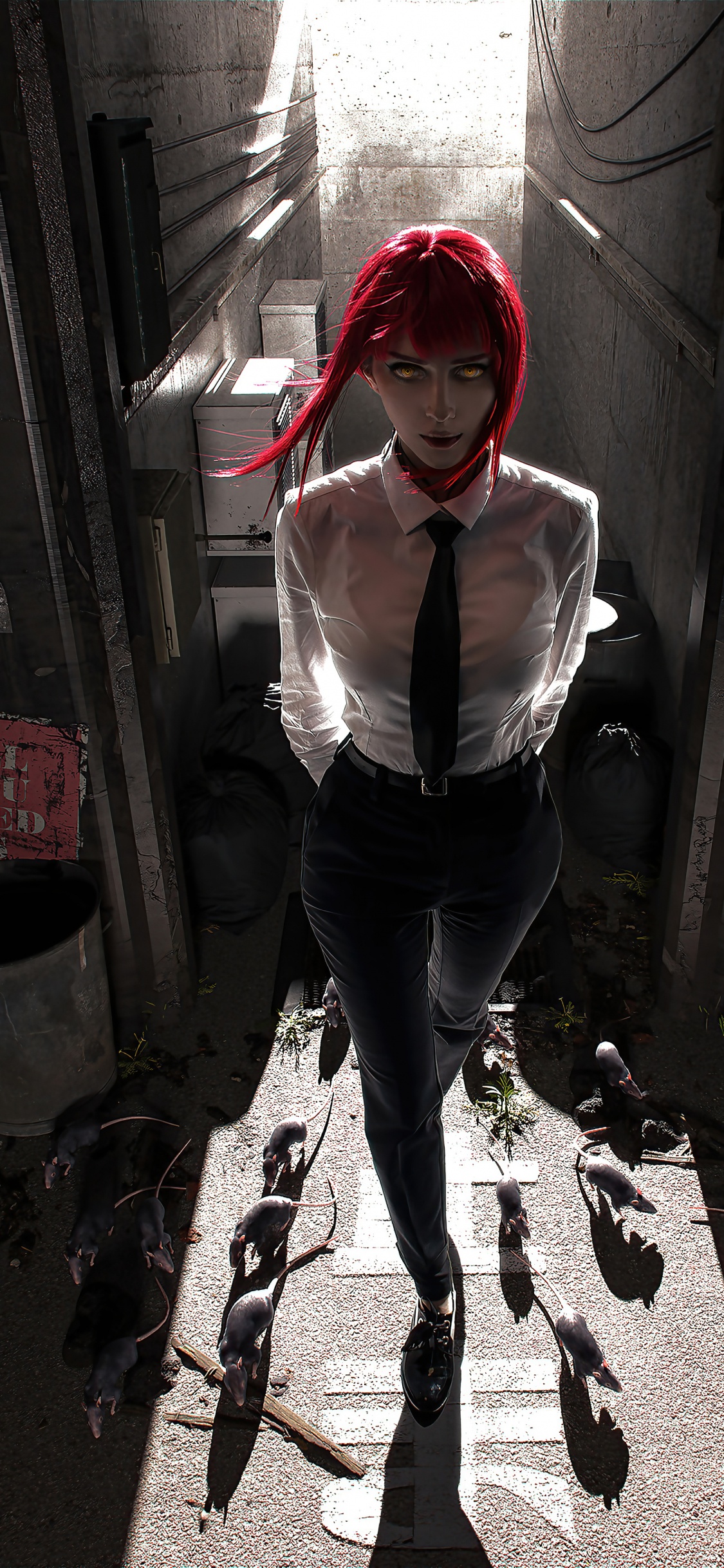 氙气 Cosplay Makima, 角色扮演, 腿, 帽子, 大腿 壁纸 1125x2436 允许