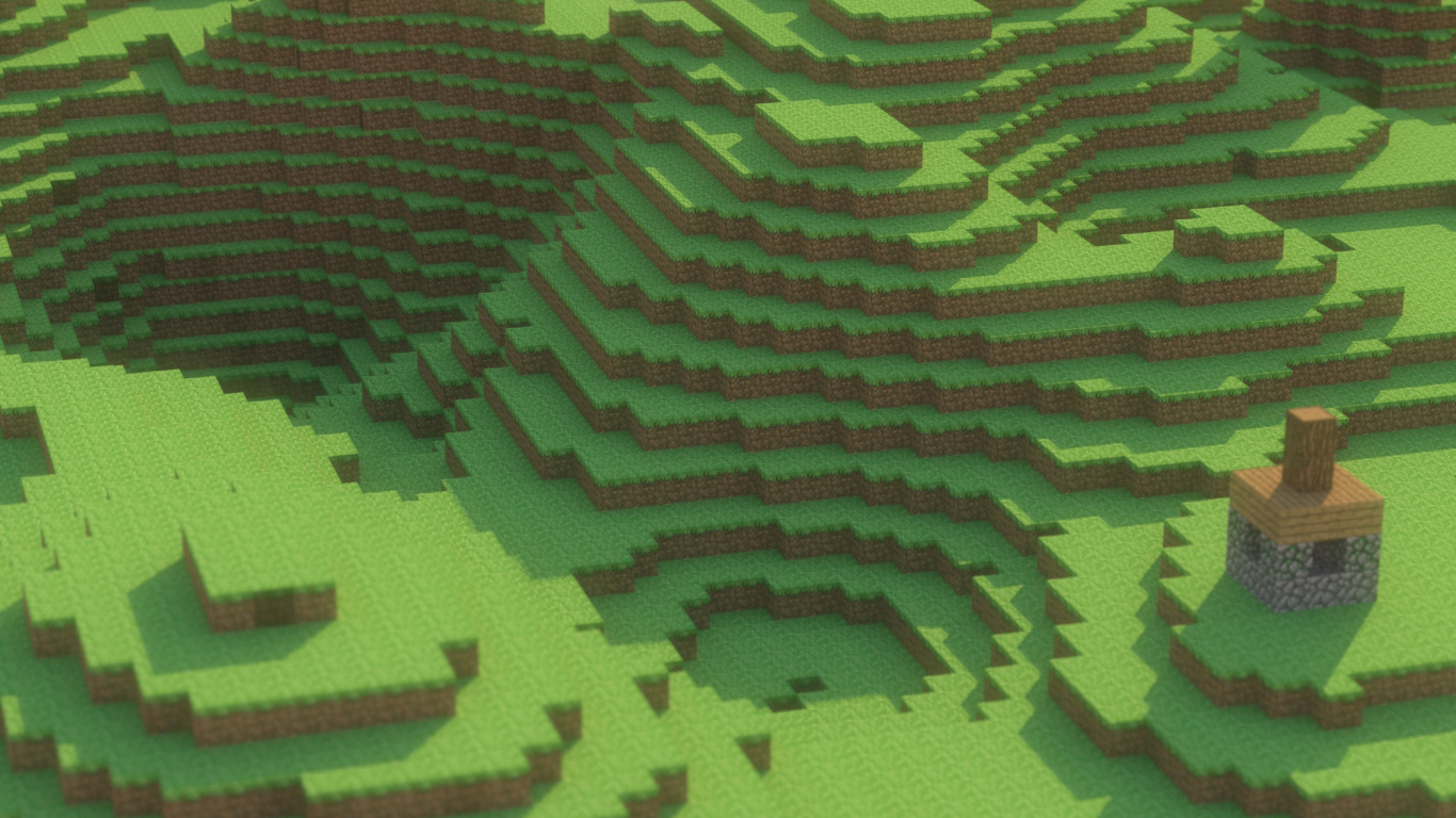 Minecraft, Verde. Wallpaper in 1366x768 Resolution