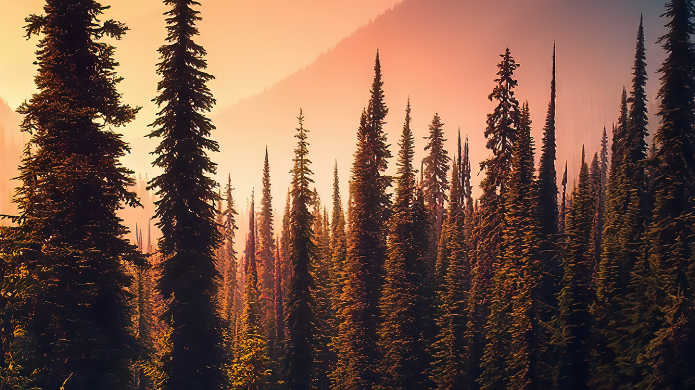 Natur, Kunst, Landschaftsmalerei, Atmosphäre, Cloud. Wallpaper in 1366x768 Resolution