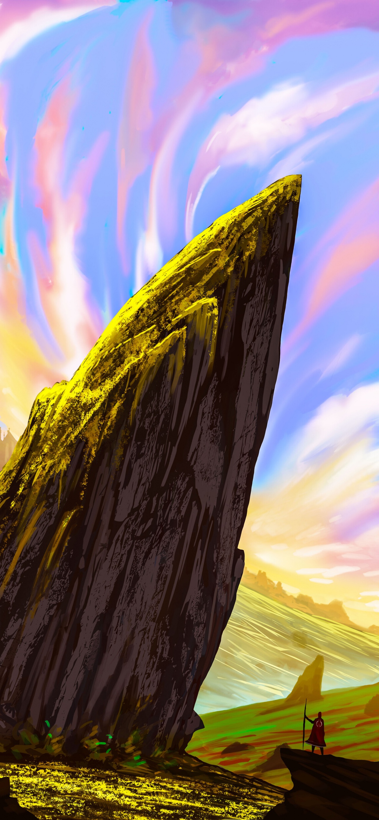 Green and Brown Mountain Under Blue Sky During Daytime. Wallpaper in 1242x2688 Resolution