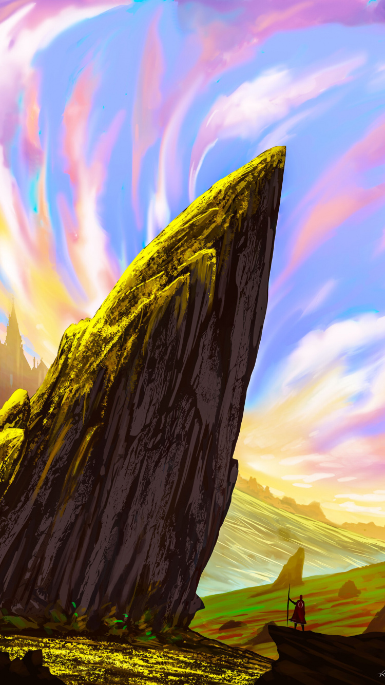 Green and Brown Mountain Under Blue Sky During Daytime. Wallpaper in 750x1334 Resolution