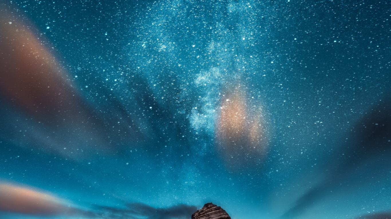 Estrella, Android, Ambiente, Verde, Agua. Wallpaper in 1366x768 Resolution