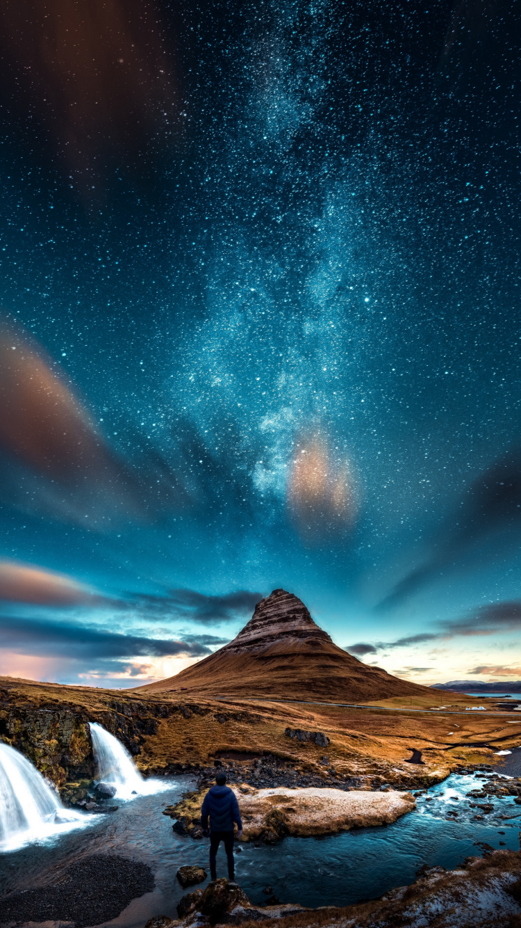 Estrella, Android, Ambiente, Verde, Agua. Wallpaper in 750x1334 Resolution