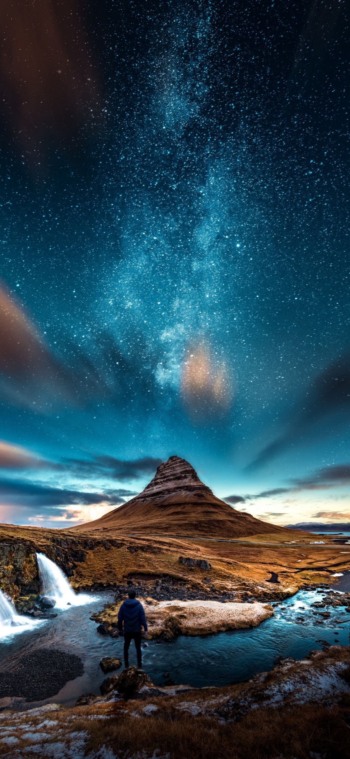 Night, Star, Android, Atmosphere, Green. Wallpaper in 1125x2436 Resolution