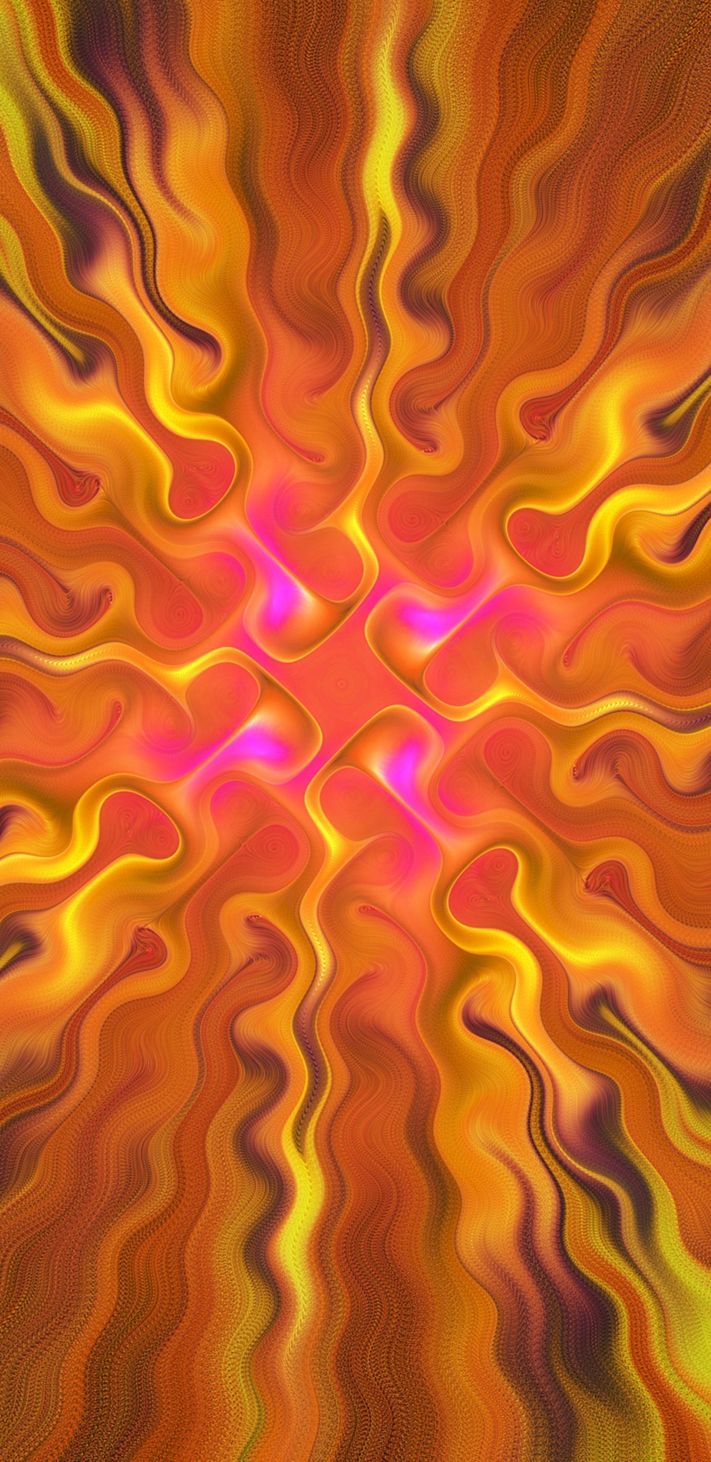 Orange and Yellow Abstract Painting. Wallpaper in 1440x2960 Resolution