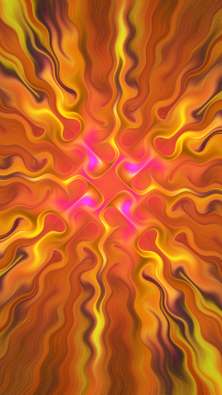Orange and Yellow Abstract Painting. Wallpaper in 750x1334 Resolution
