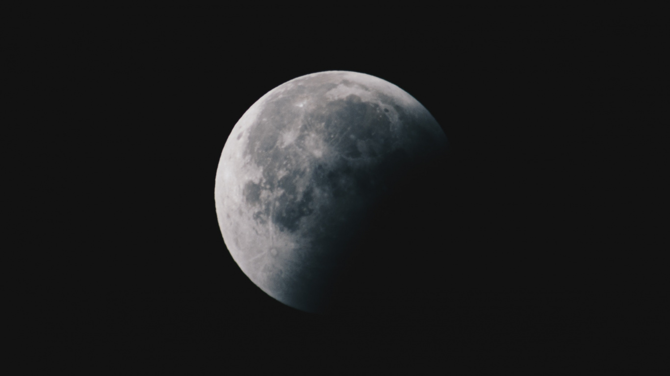 月亮, 月蚀, 满月, 气氛, 性质 壁纸 1366x768 允许
