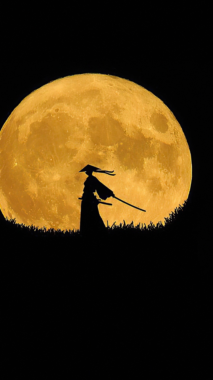 Samurai, Moon, Window, World, Astronomical Object. Wallpaper in 720x1280 Resolution