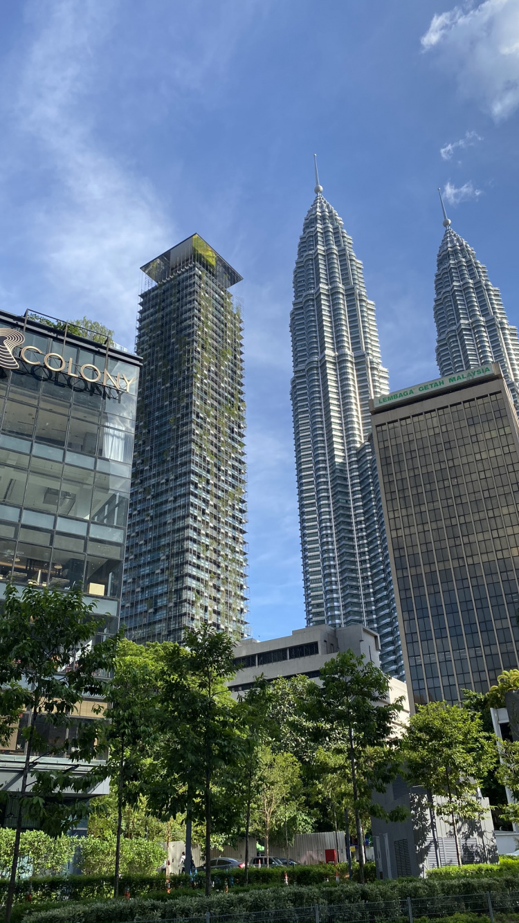 Petronas Towers, Kuala Lumpur, Malaysia, Daytime, Tower Block. Wallpaper in 750x1334 Resolution