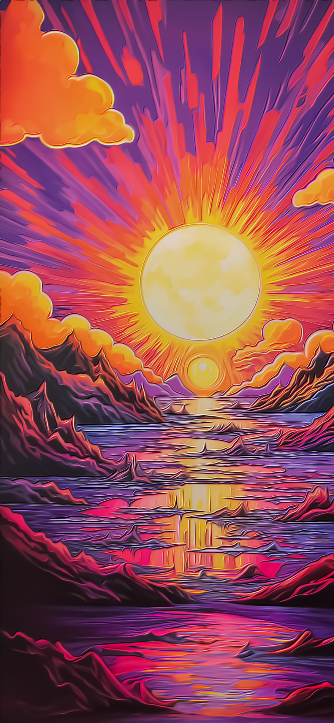 Painting, Drawing, Graphic Design, Visual Arts, Water. Wallpaper in 1125x2436 Resolution