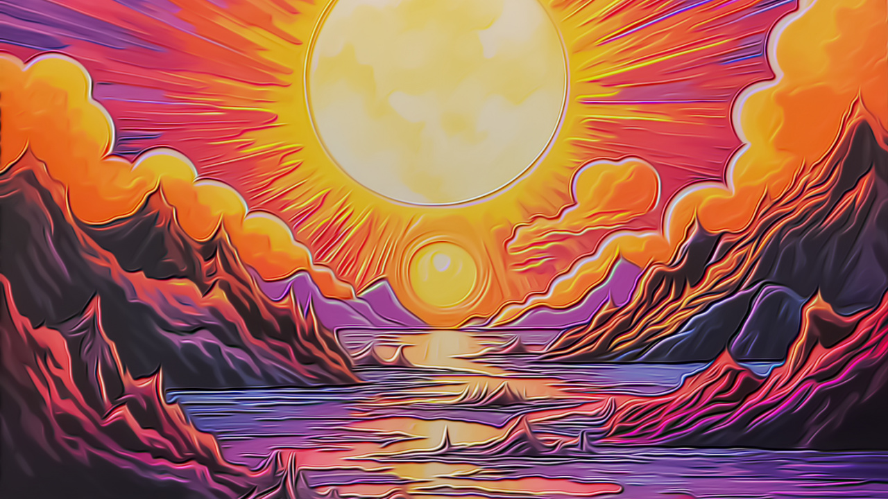 Painting, Drawing, Graphic Design, Visual Arts, Water. Wallpaper in 1280x720 Resolution