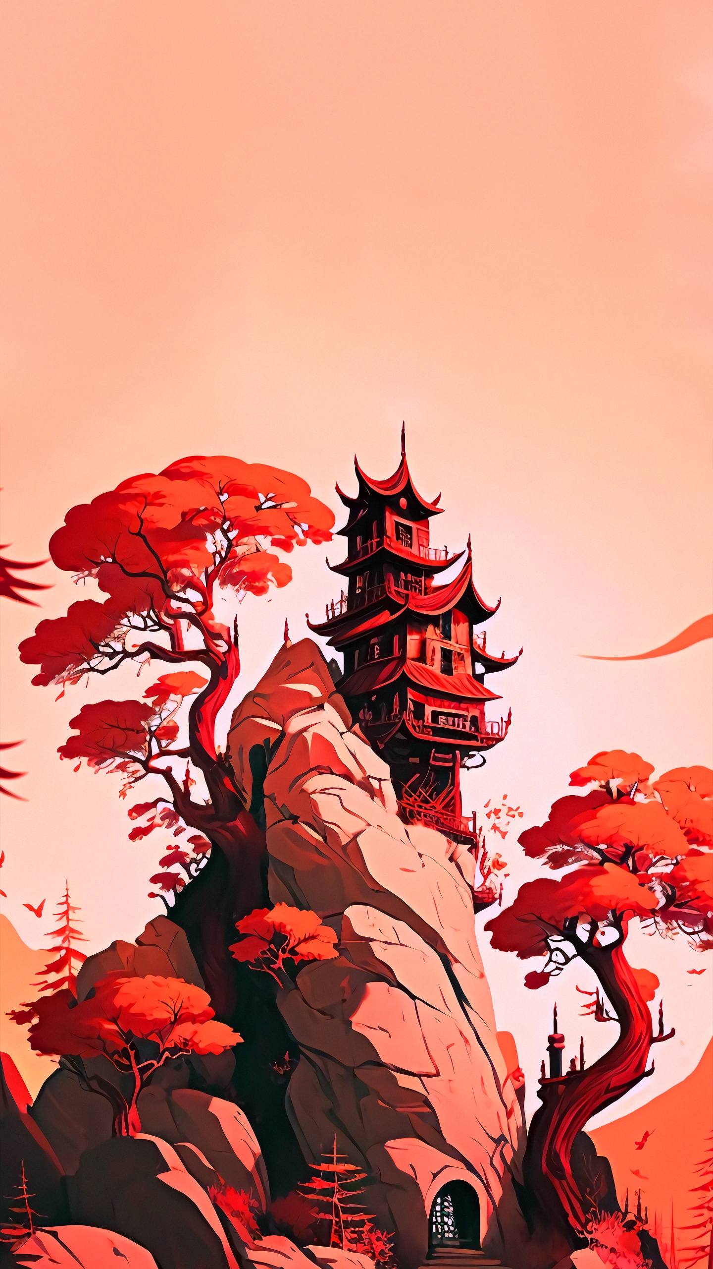 海报, 木本植物, 艺术, 和阴影的色彩 壁纸 1440x2560 允许