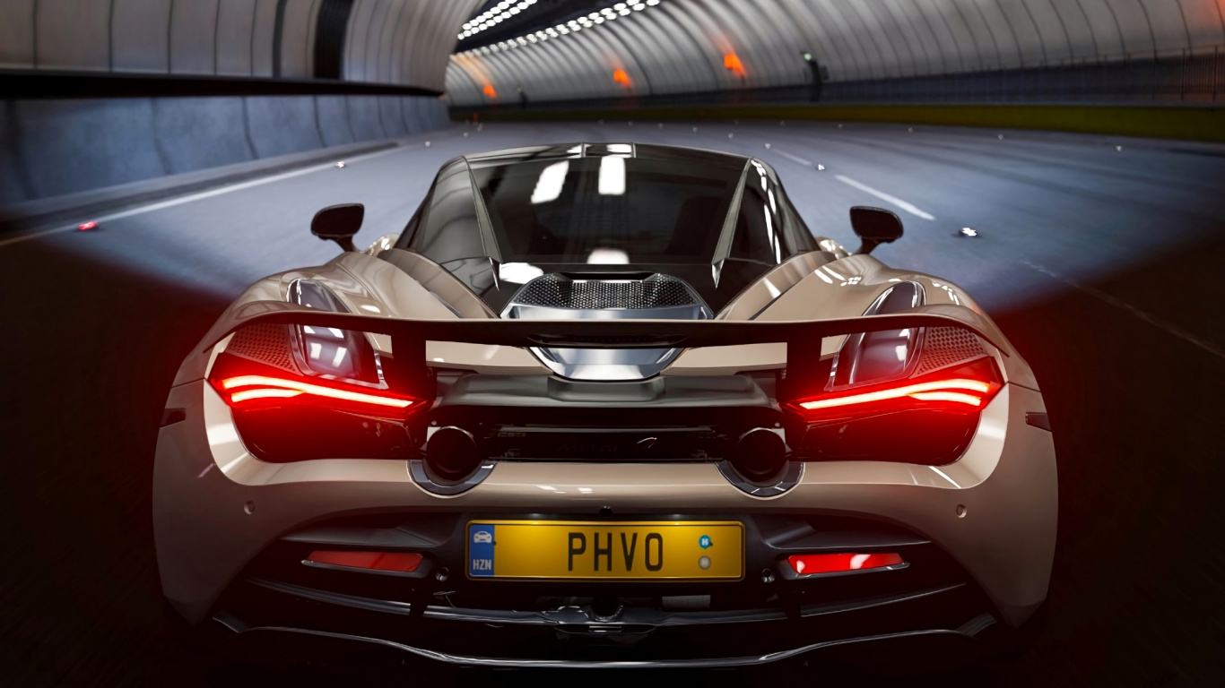 Porsche 911 Rouge Garée Dans le Tunnel. Wallpaper in 1366x768 Resolution