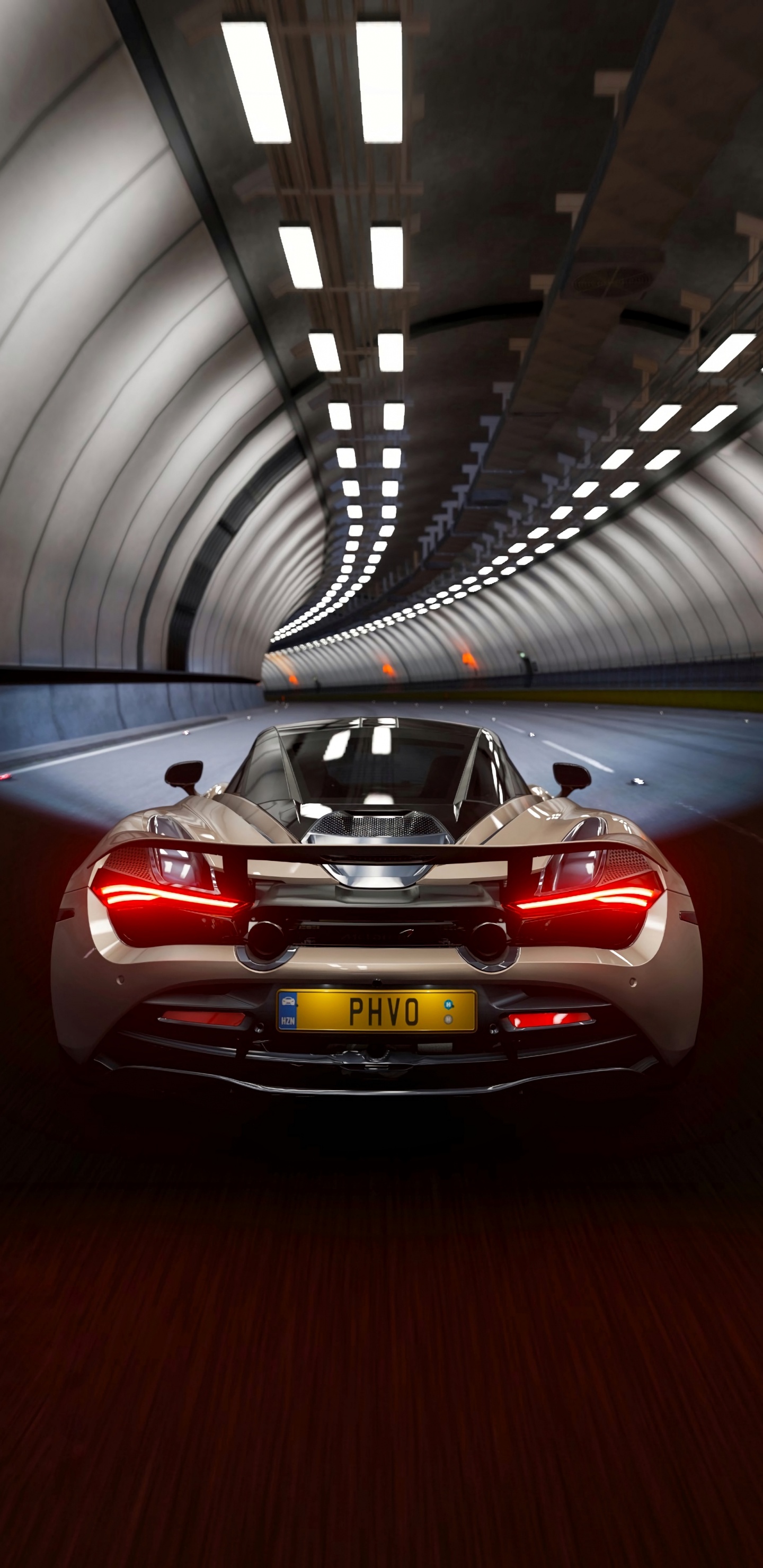 Red Porsche 911 Parked in Tunnel. Wallpaper in 1440x2960 Resolution