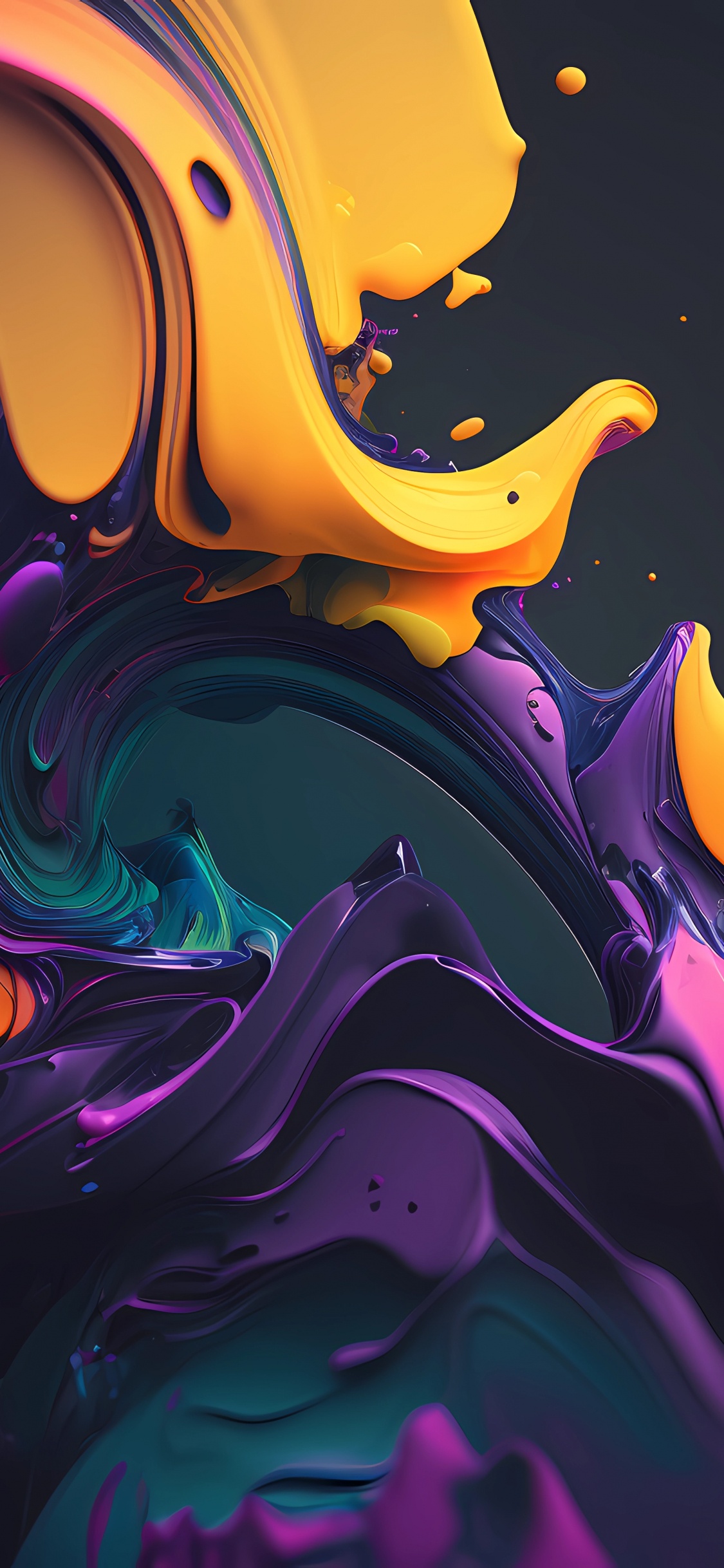 Ios, Smartphone, Liquid, Purple, Violet. Wallpaper in 1125x2436 Resolution