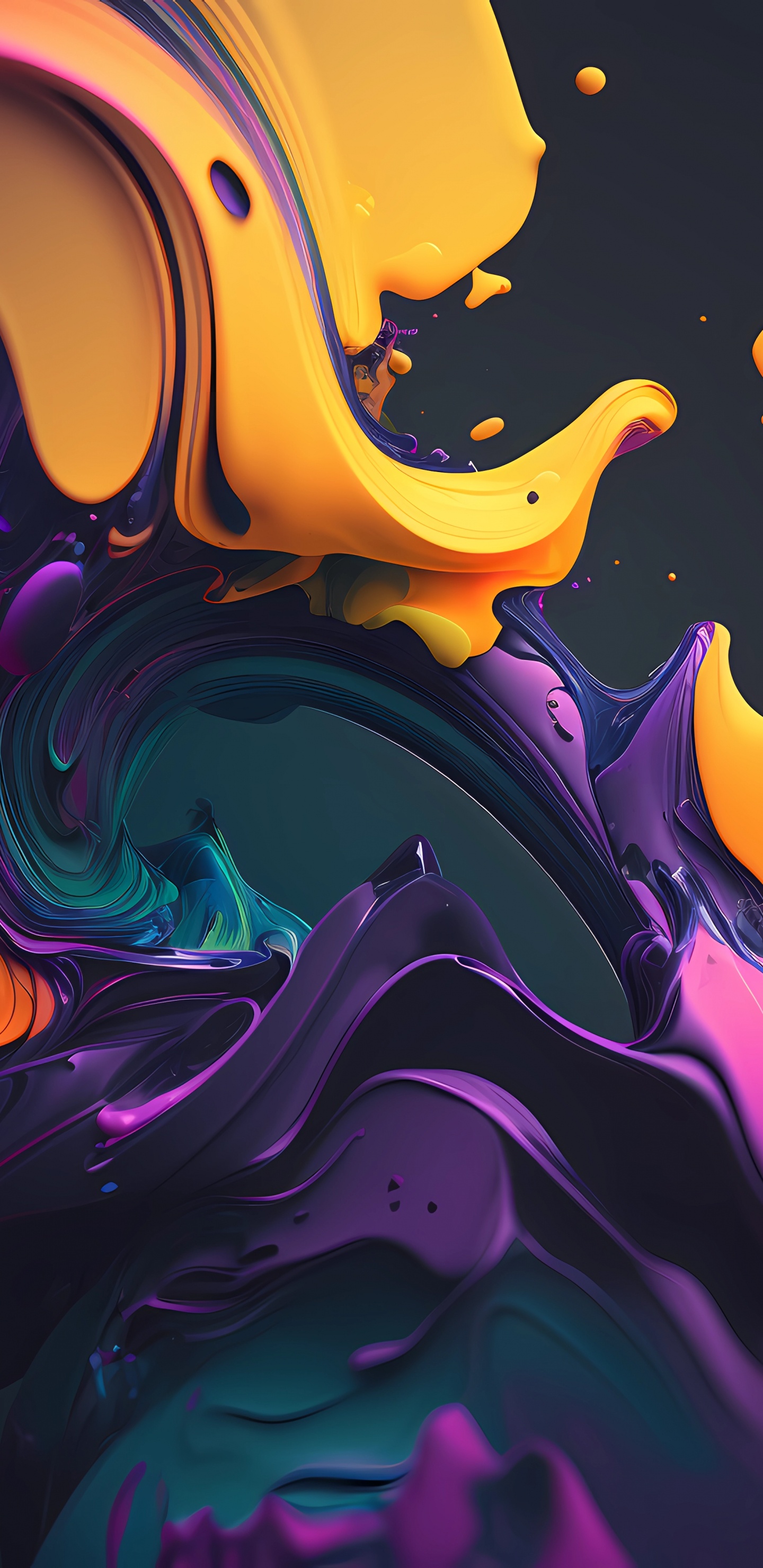 Ios, Smartphone, Liquid, Purple, Violet. Wallpaper in 1440x2960 Resolution