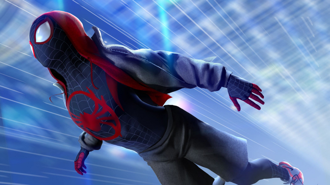 Man in Blue and Red Spider Man Costume. Wallpaper in 1280x720 Resolution