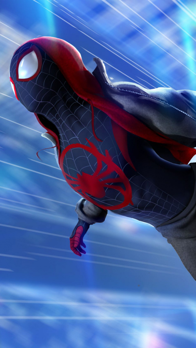 Man in Blue and Red Spider Man Costume. Wallpaper in 750x1334 Resolution