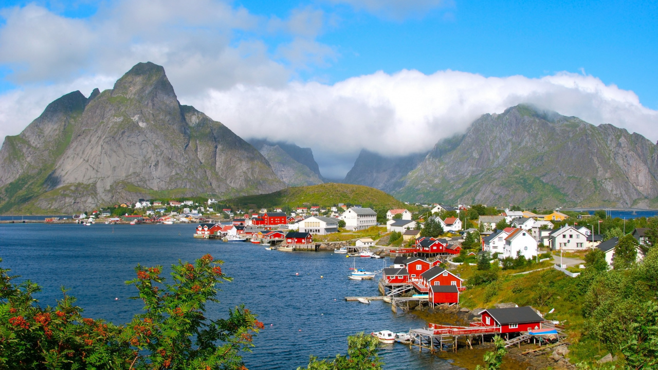 罗弗敦, 峡湾, 性质, 安装的风景, 旅游业 壁纸 1280x720 允许