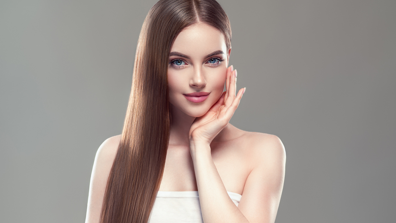 Hairstyle, Hair, Beauty, Model, Brown Hair. Wallpaper in 1366x768 Resolution