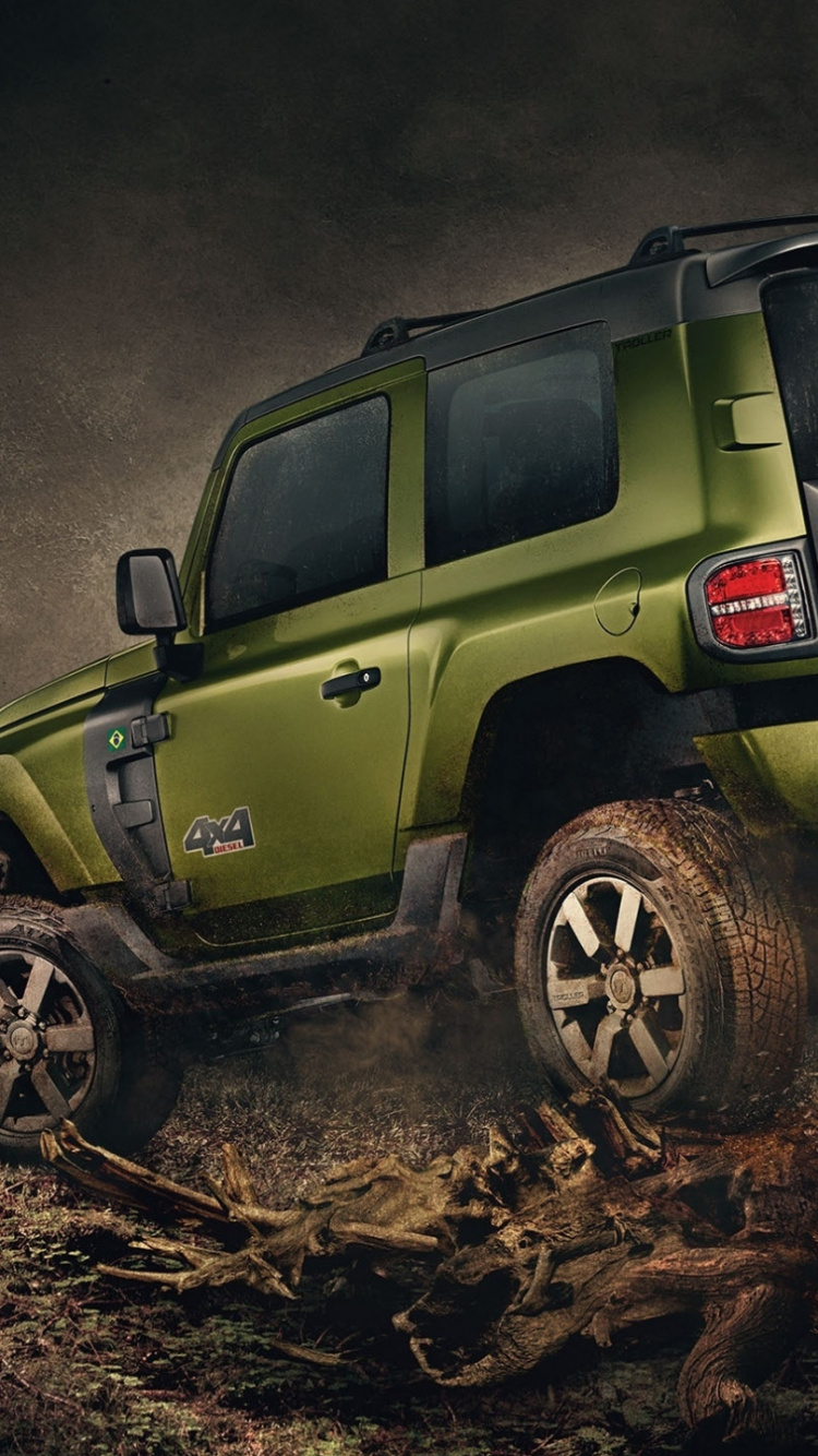 Black Jeep Wrangler on Dirt Road. Wallpaper in 750x1334 Resolution