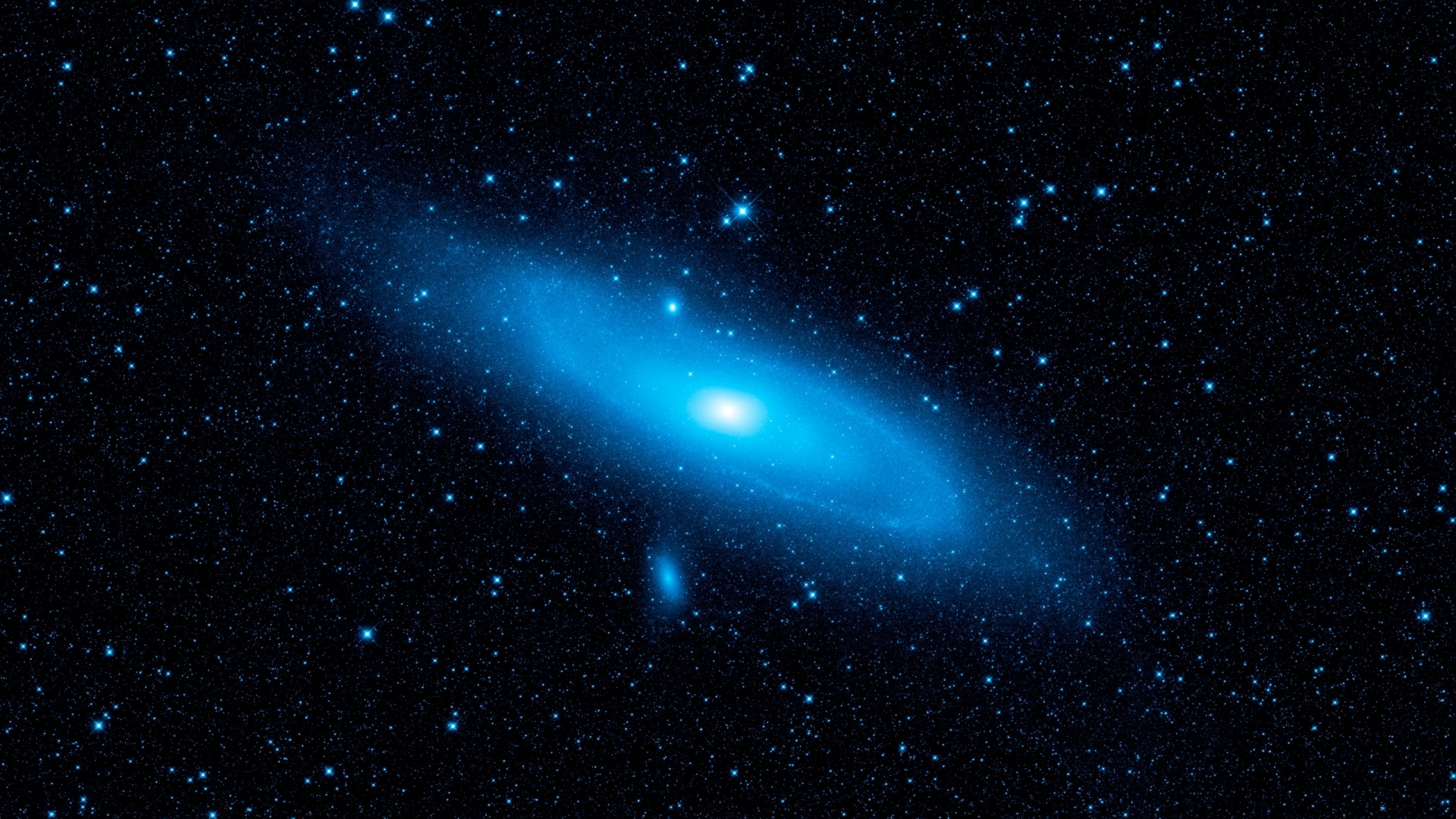 Illustration de la Galaxie Bleue et Blanche. Wallpaper in 1920x1080 Resolution