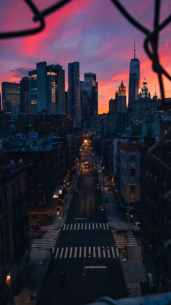 Manhattan Bridge, Building, Skyscraper, Daytime, Cloud. Wallpaper in 720x1280 Resolution